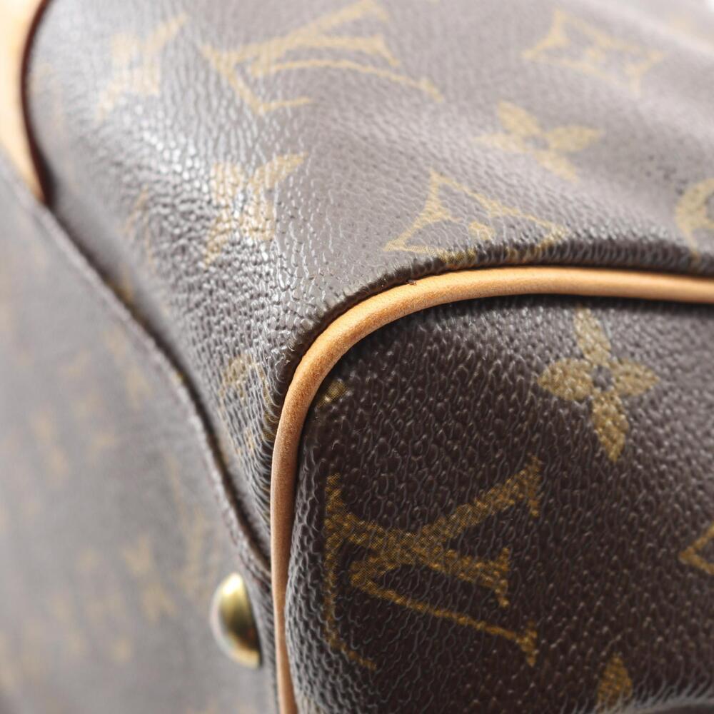 Louis Vuitton Monogram Carryall Canvas Boston Leather Bag Brown - Picture 5 of 8